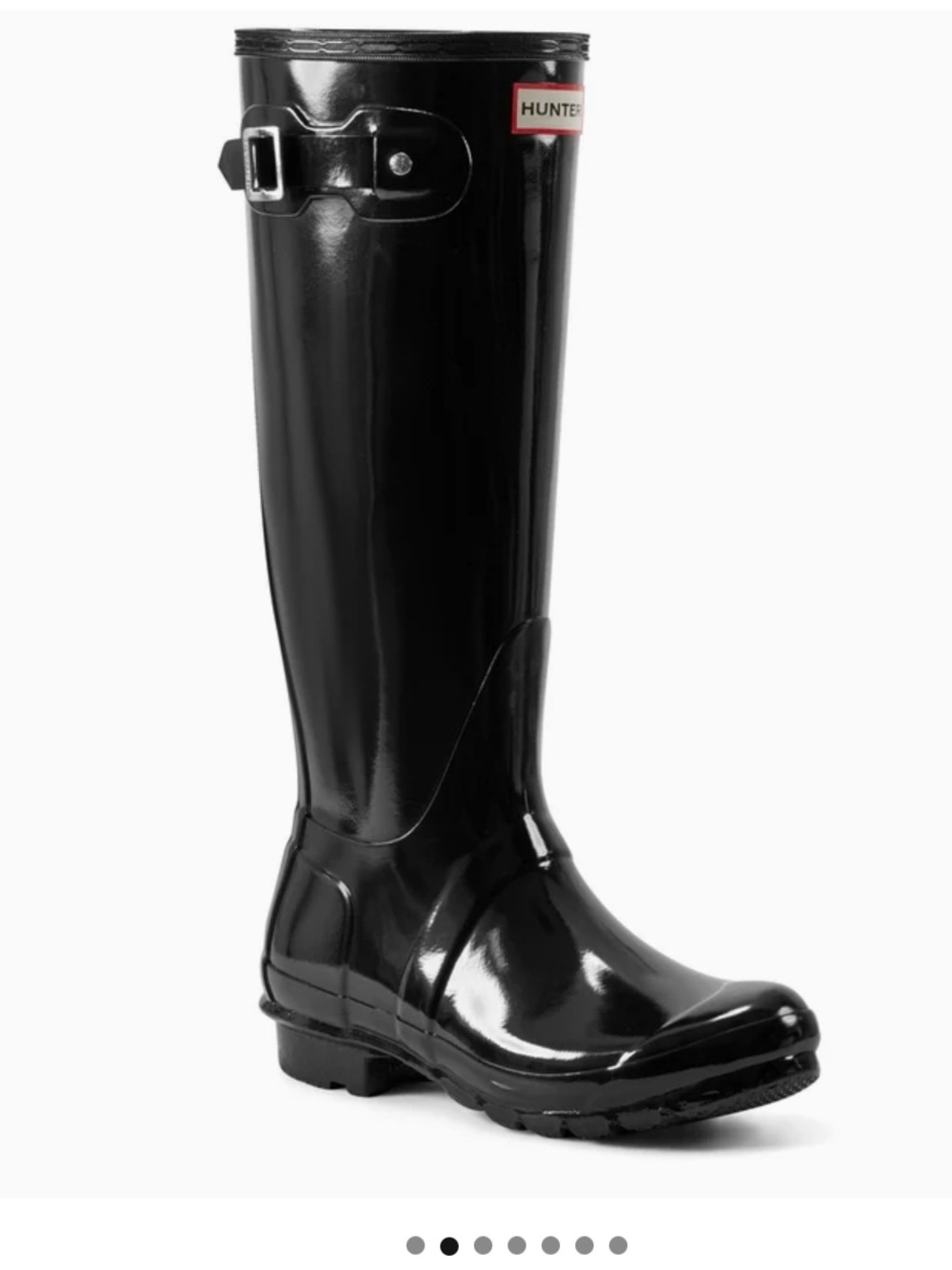 Hunter Gloss Tall Rain Boot in Black